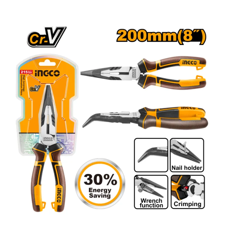 INGCO HHBNP28201 High Leverage Bent Nose Pliers